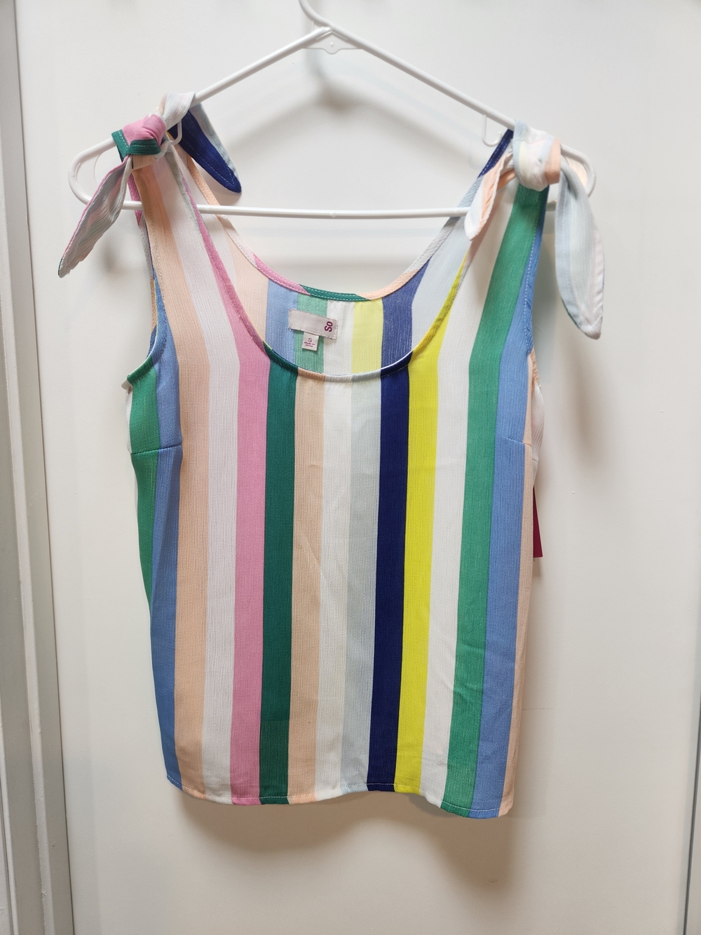 SO Multicolor Vertical Stripe Tank Top - Pink, Blue, Green, Yellow, White